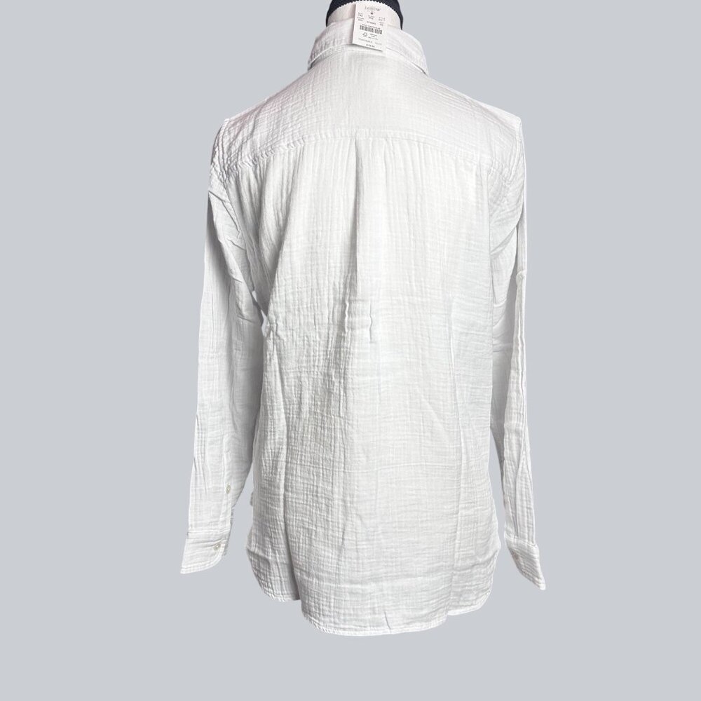 J.CREW Womens Classic Shirt Sz PS Garcon in cotton-Linen Gauze Botton-up Casual - Picture 3 of 12